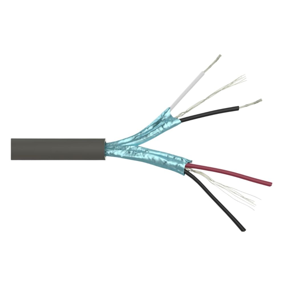 SCP 4 Core 22 AWG Balanced Line Level Audio Cable, LSZH, Grey